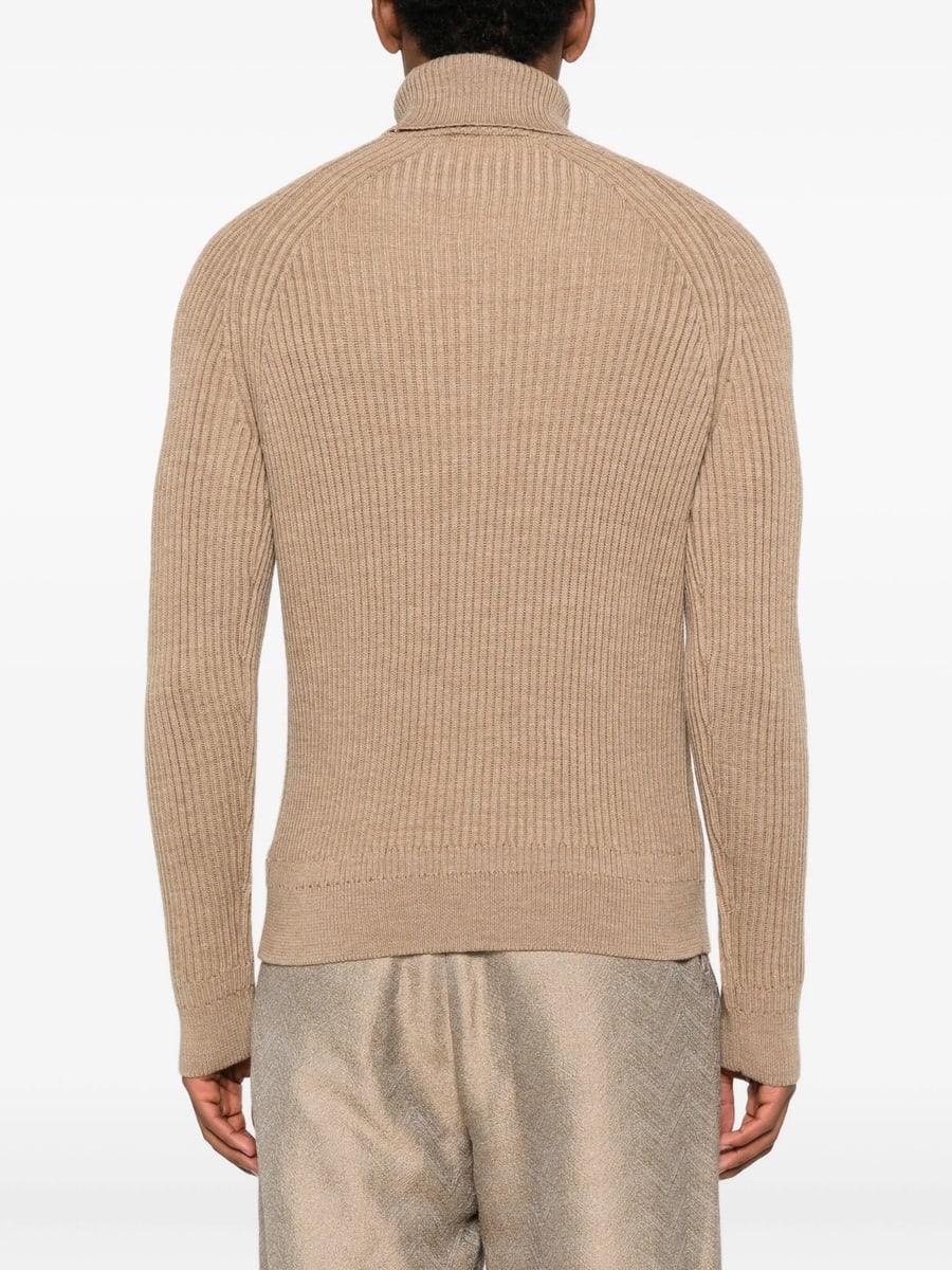 Zanone Zanone Ribbed Turtleneck Sweater, view 3