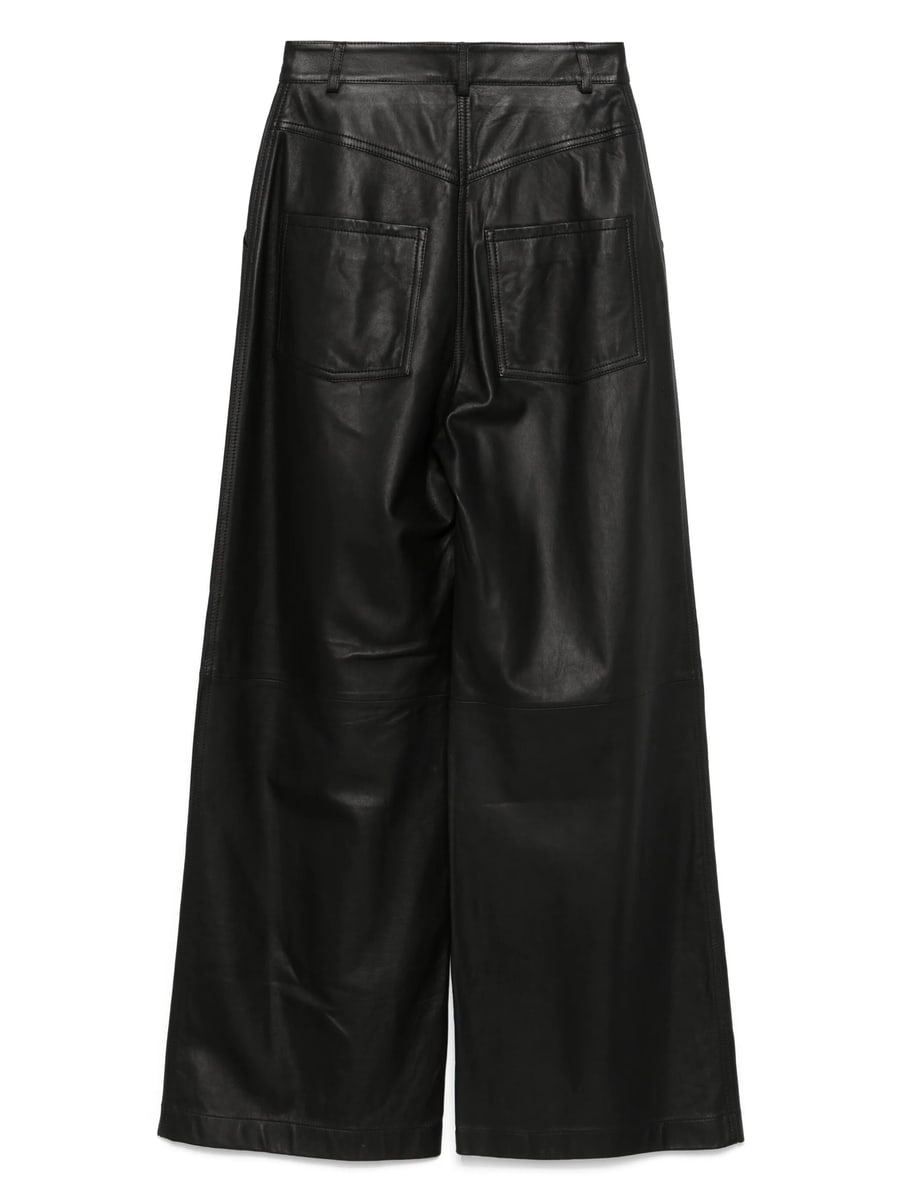 Yves Salomon Yves Salomon Leather Straight-leg Trousers, view 2