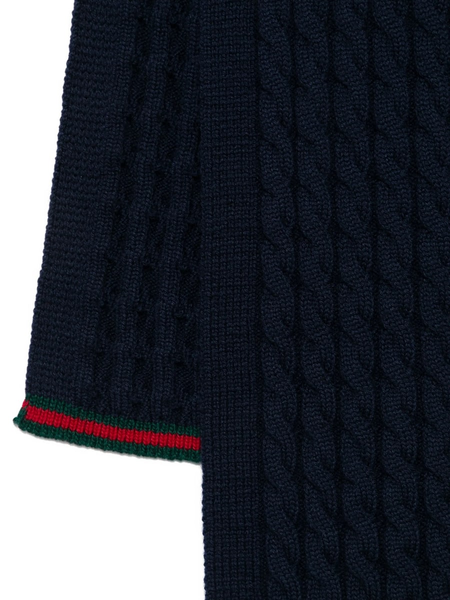 Gucci Gucci Cable-knit Wool Scarf, view 2