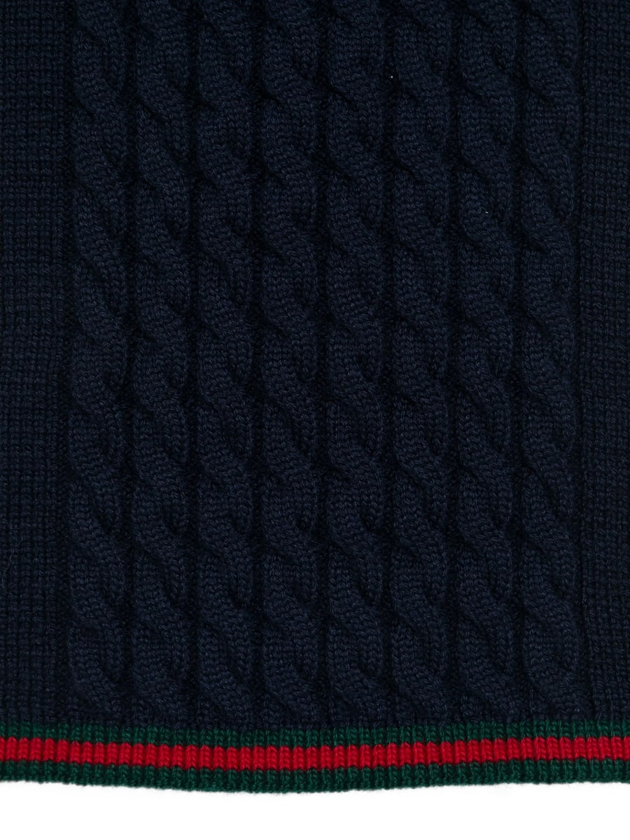 Gucci Gucci Cable-knit Wool Scarf, view 3