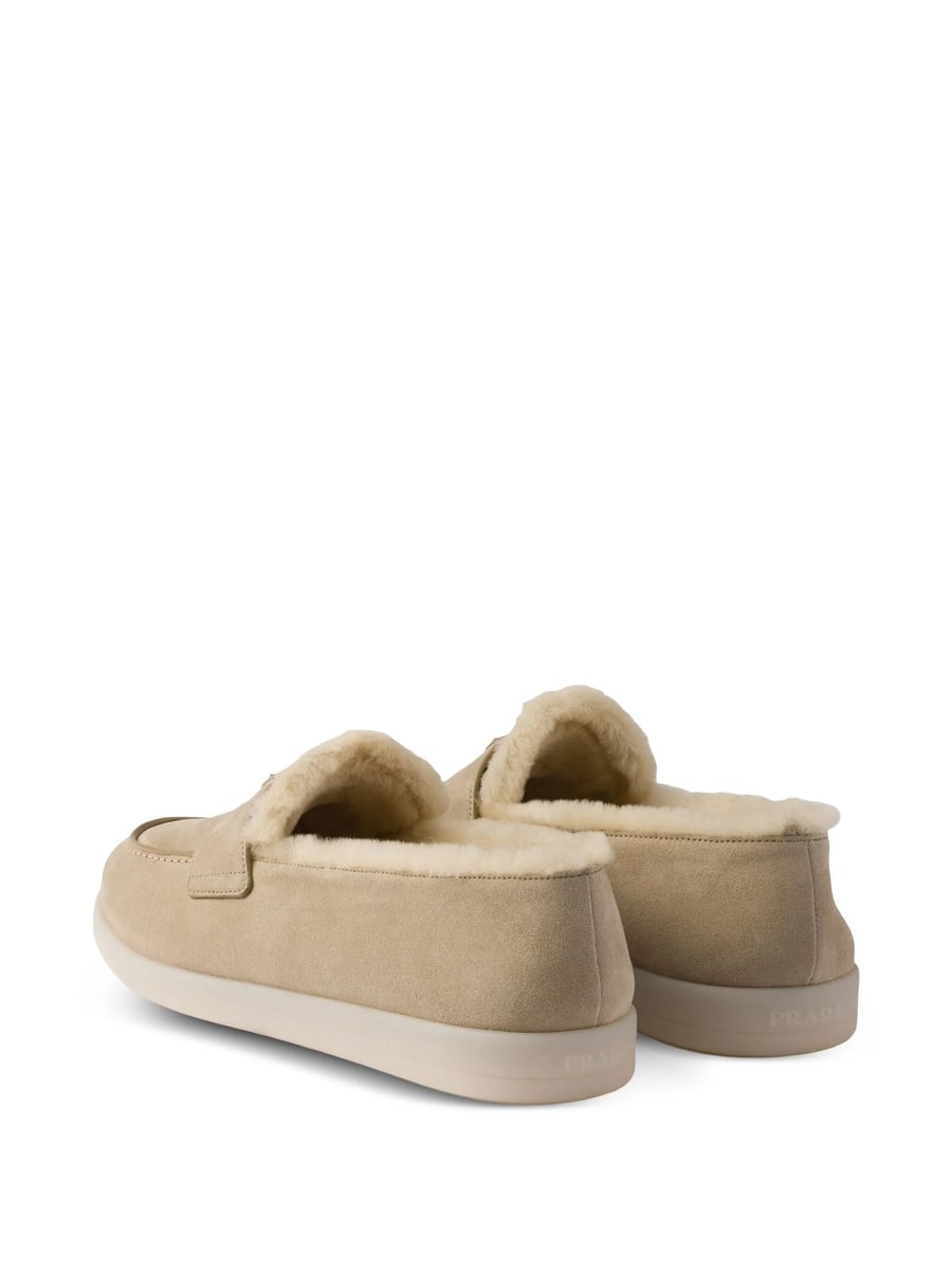 Prada Prada Suede Shearling Loafers, view 4