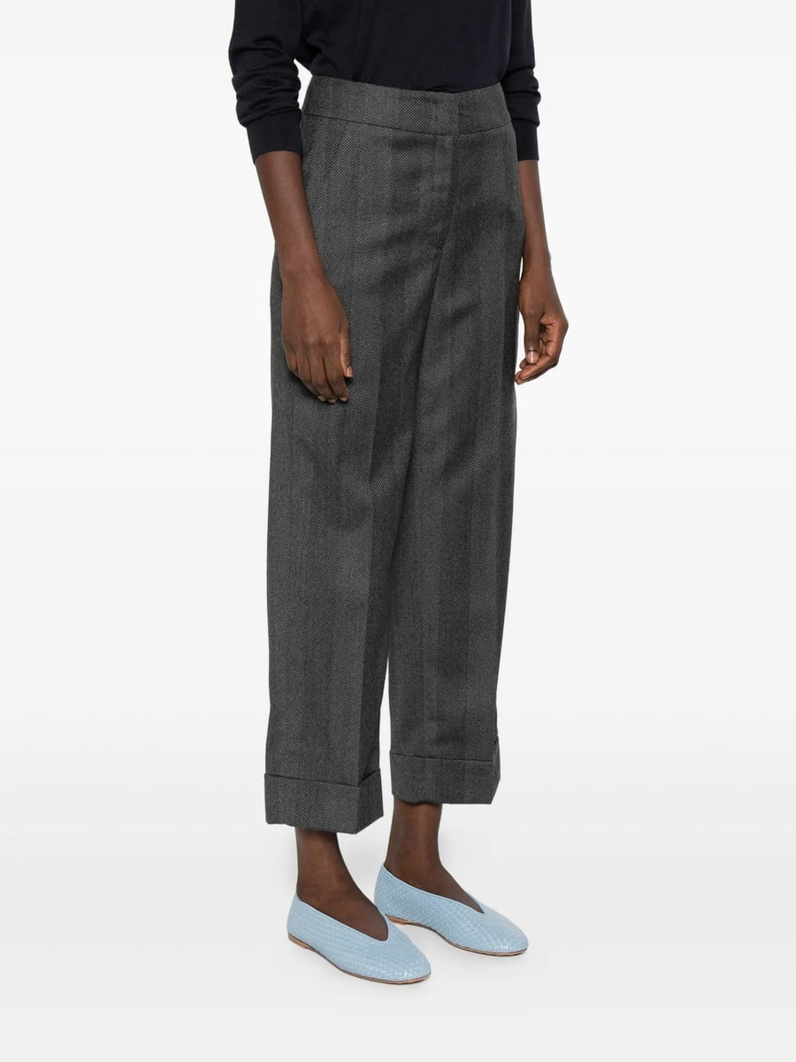 Peserico Peserico Herringbone Cuffed Trousers, view 3