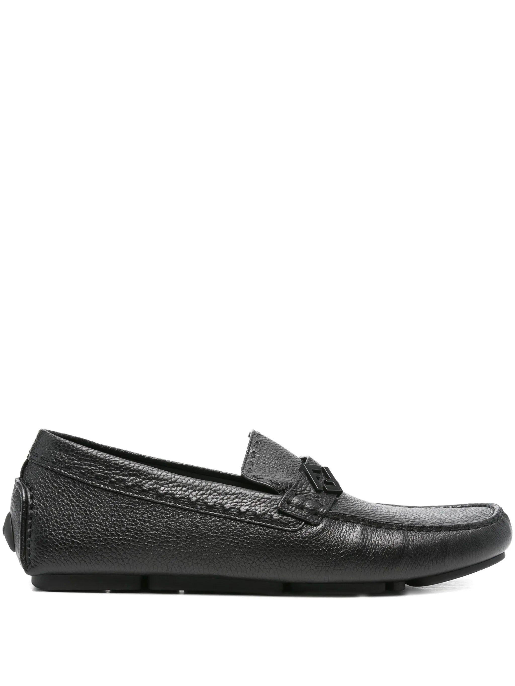 Fendi Fendi Leather Logo-plaque Loafers