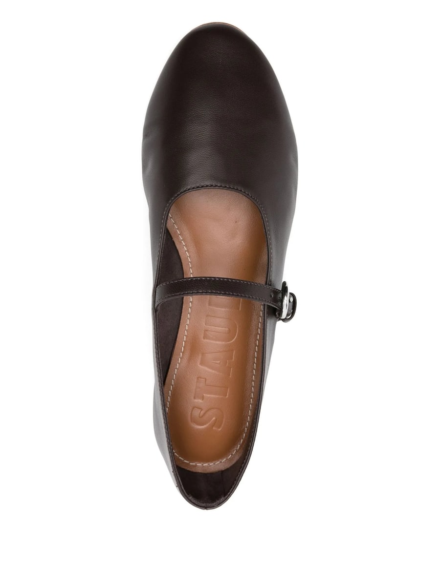 Staud Staud Buckle-strap Leather Flats, view 4