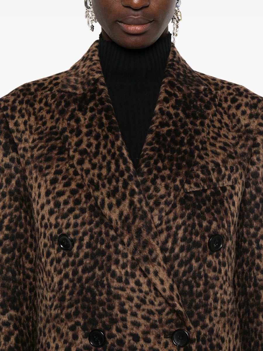 Eraldo Eraldo Leopard-print Double-breasted Coat, view 5