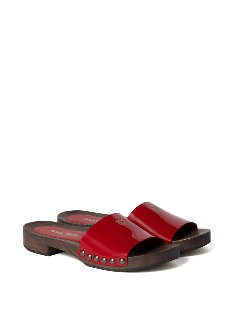 Miu Miu Miu Miu Leather Slides, view 3