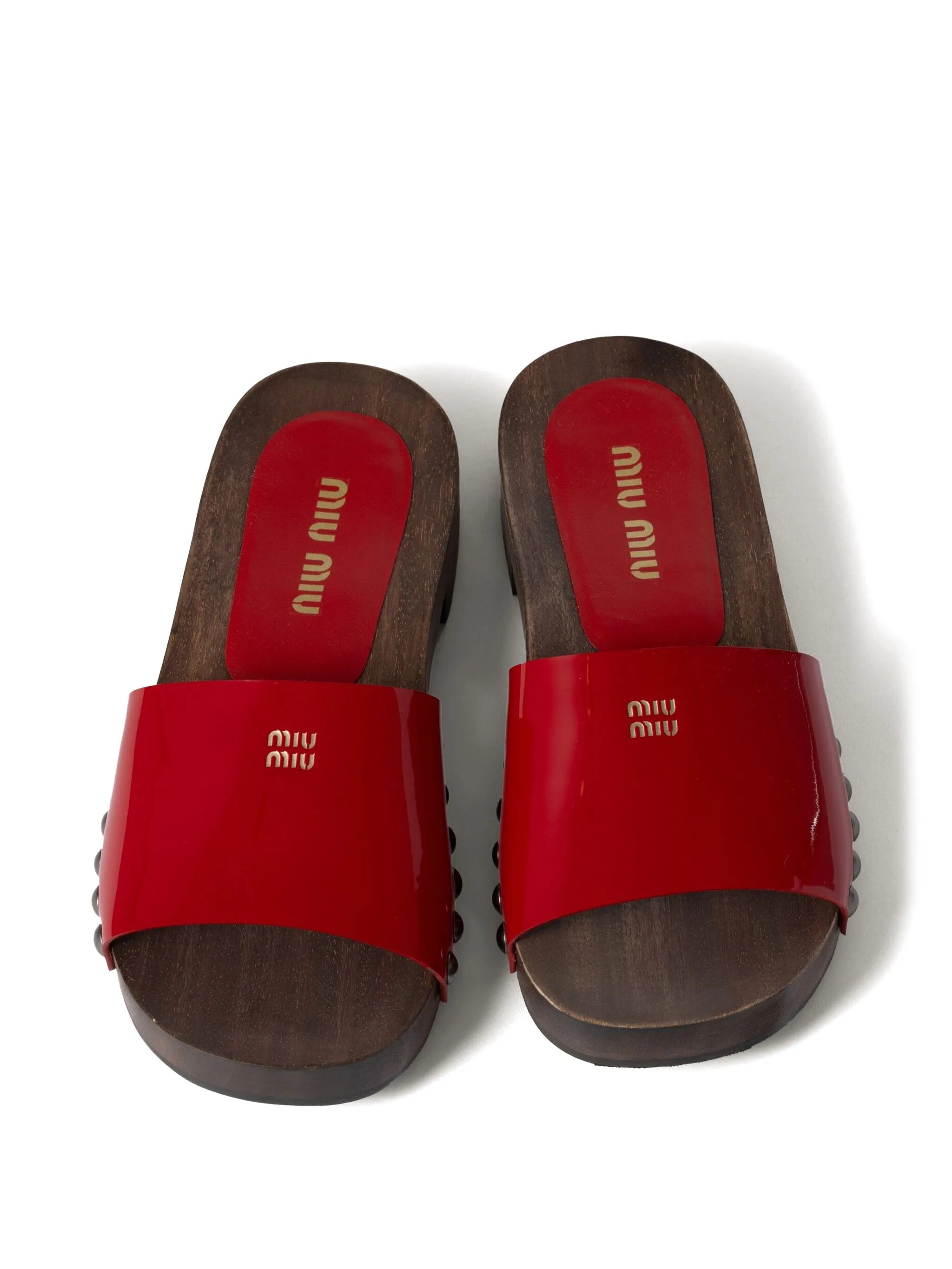 Miu Miu Miu Miu Leather Slides, view 2