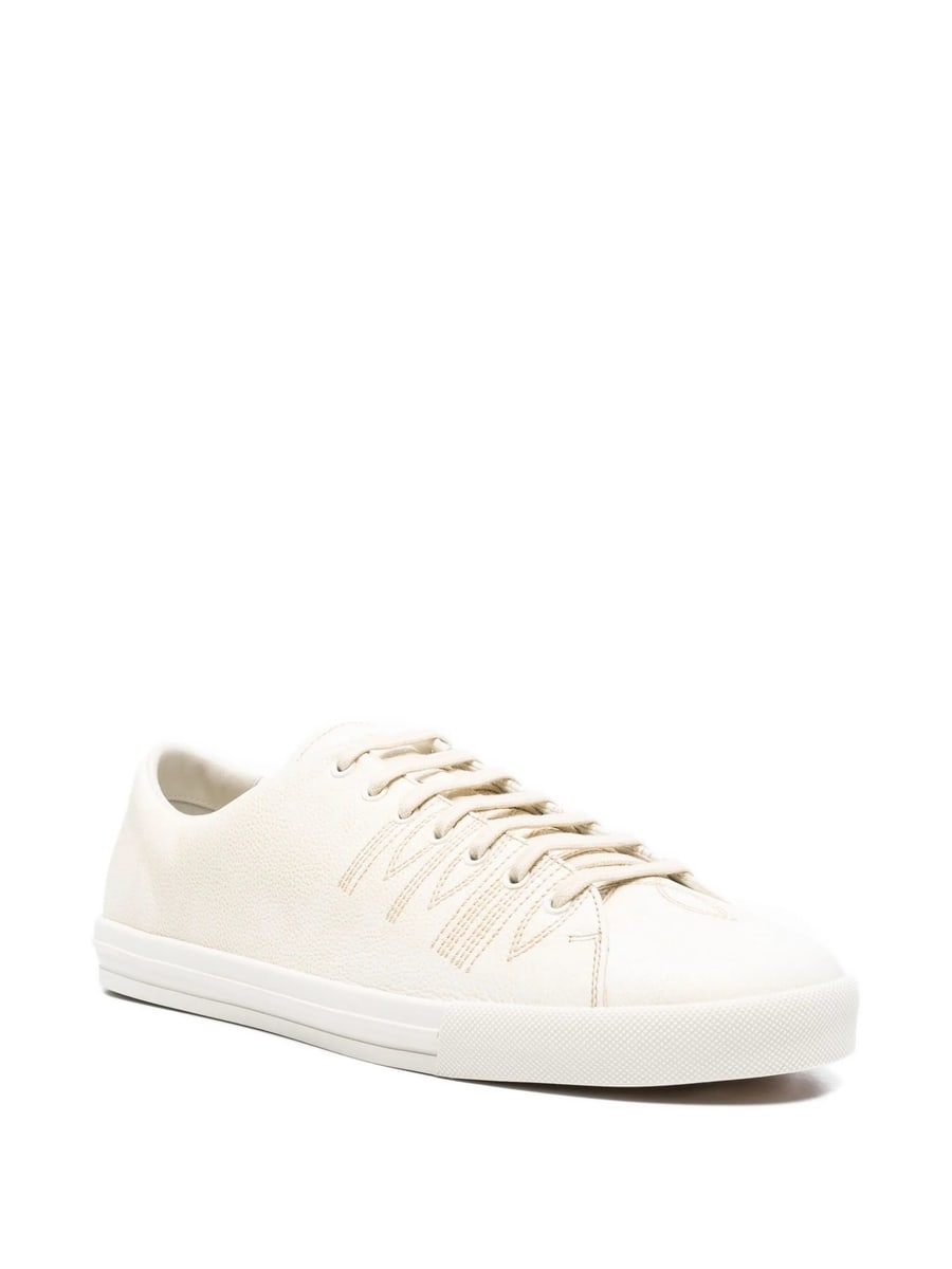 Prada Prada Aged-effect Leather Sneakers, view 4