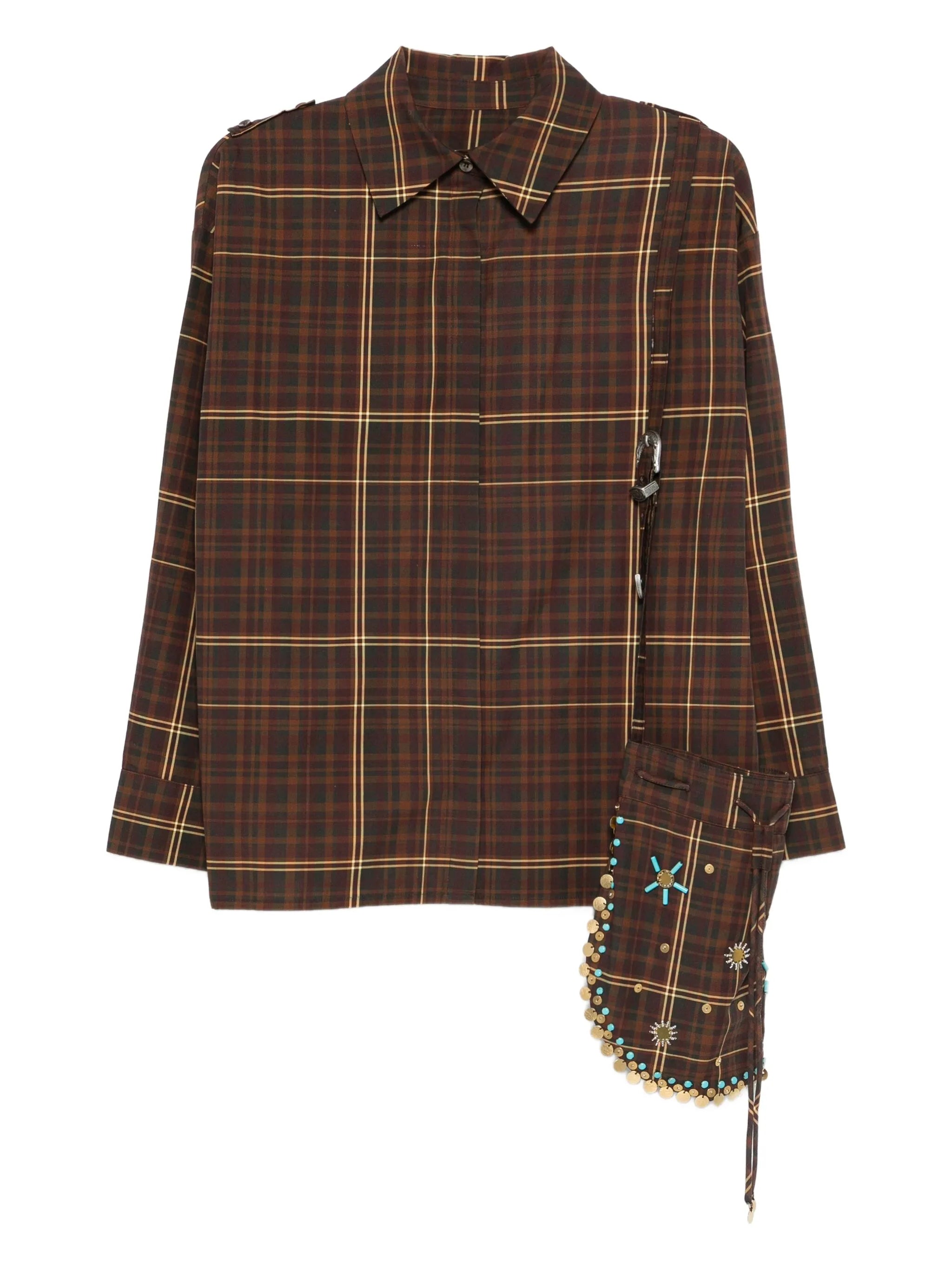 Siedres Siedres Athelia Checked Embellished Top