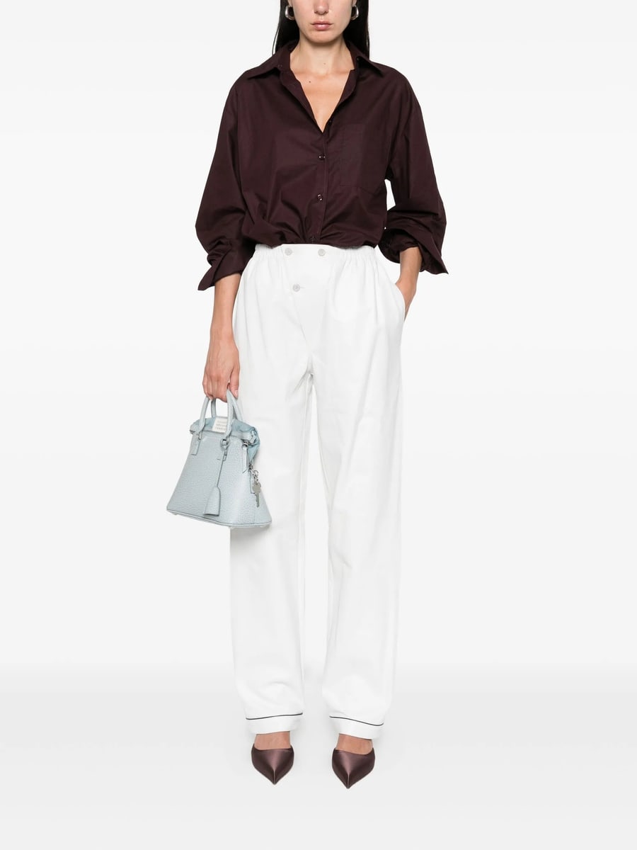 Prada Prada Button-fastening Cupro Trousers, view 2