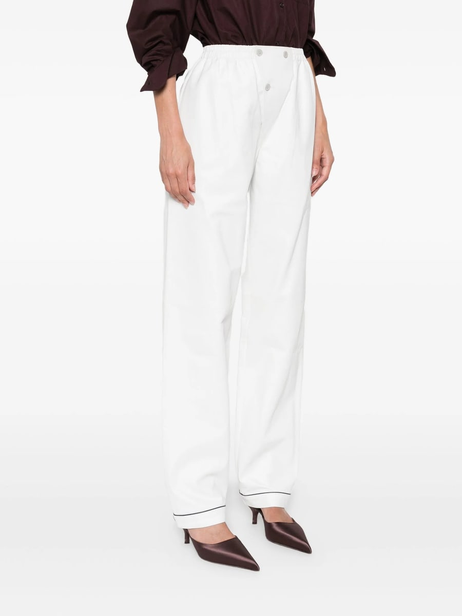 Prada Prada Button-fastening Cupro Trousers, view 3