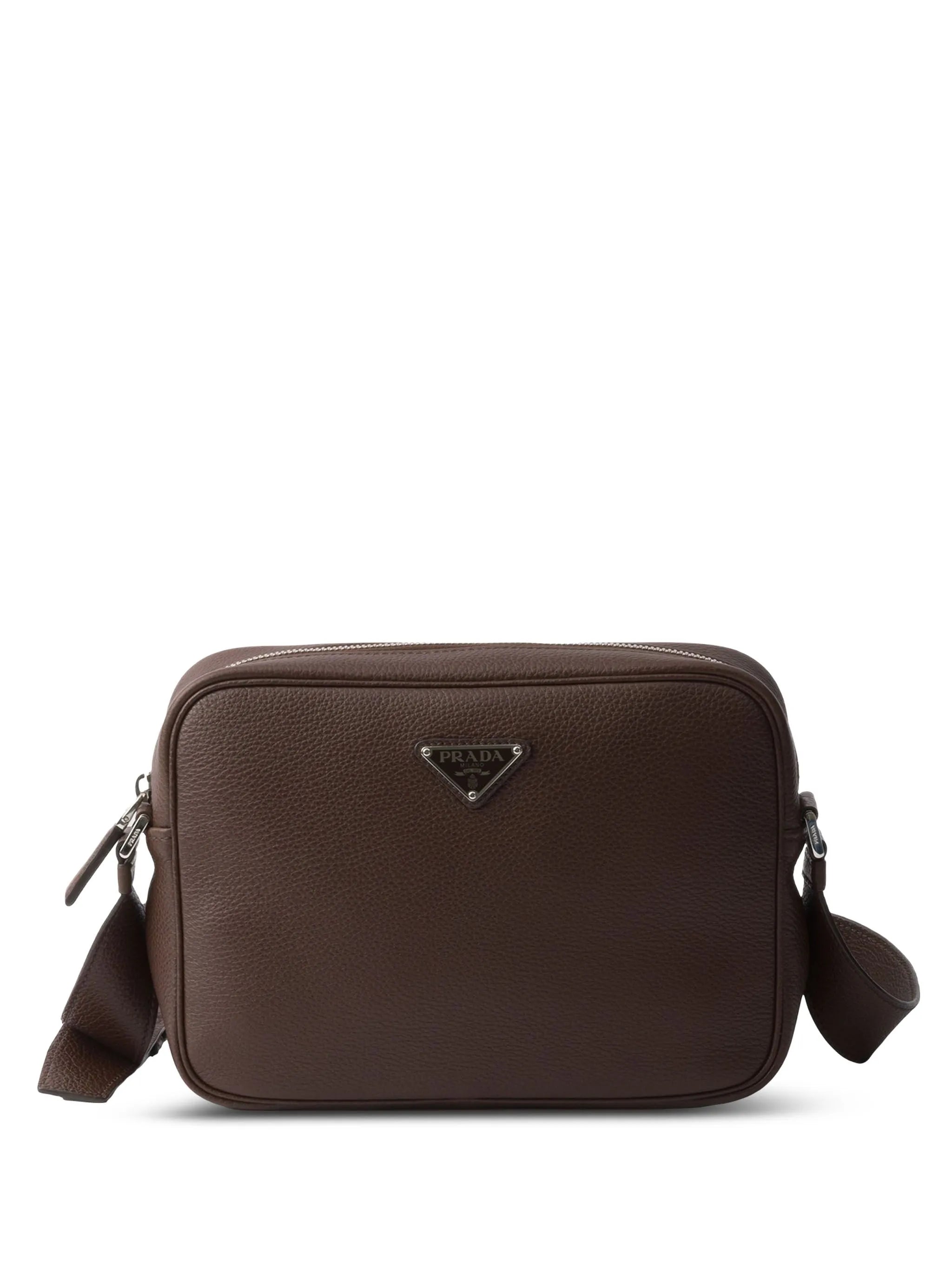 Prada Prada Logo-plaque Leather Messenger Bag