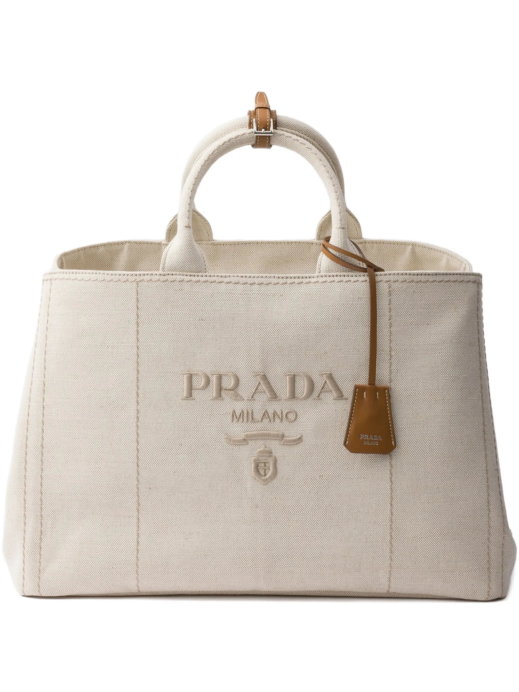 Prada Prada Jardinière Extra-large Linen Blend Tote Bag