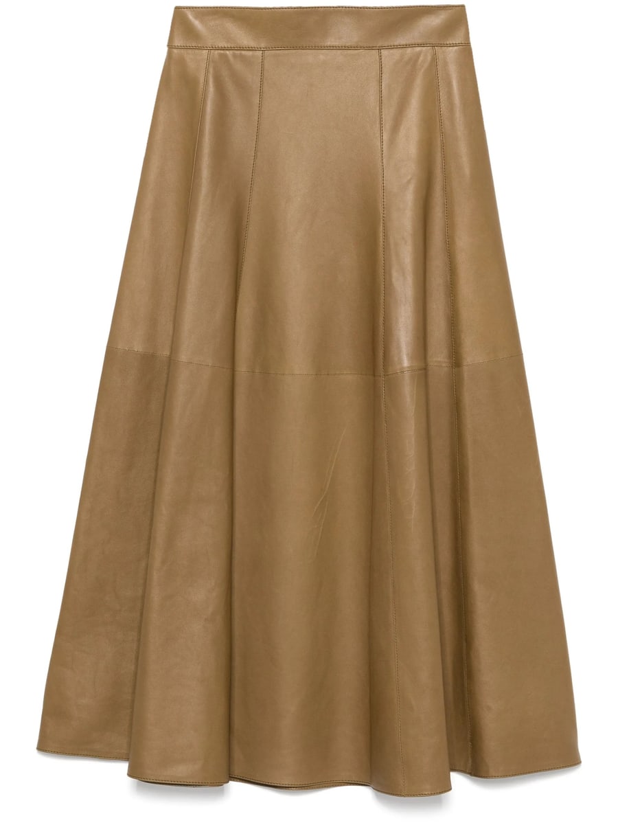 Saint Laurent Saint Laurent Leather Midi Skirt