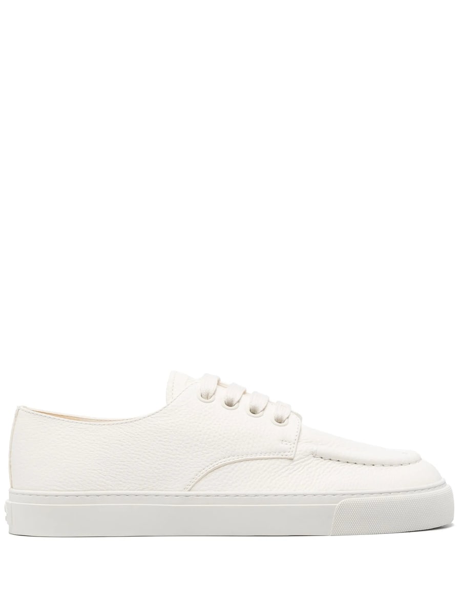 Prada Prada Apron-toe Pebble-grain Sneakers