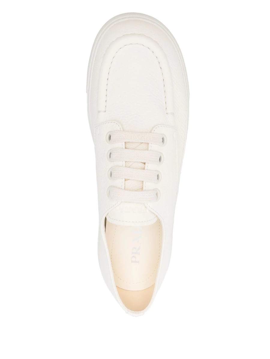 Prada Prada Apron-toe Pebble-grain Sneakers, view 3