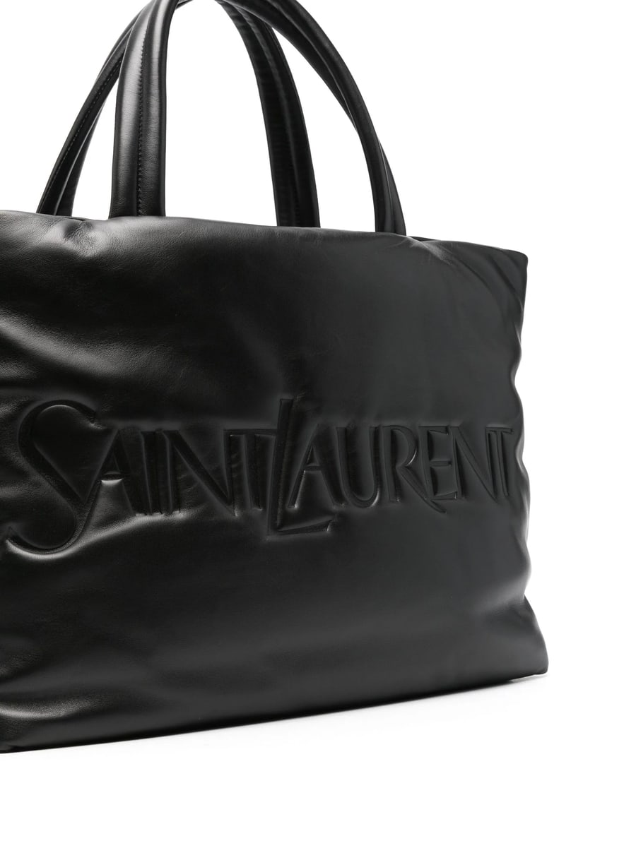 Saint Laurent Saint Laurent Logo-debossed Leather Tote Bag, view 2