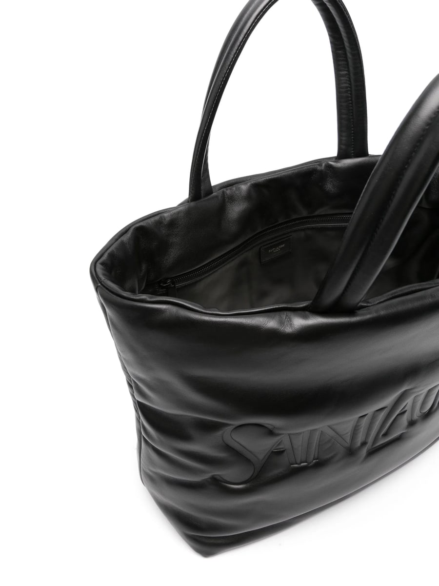 Saint Laurent Saint Laurent Logo-debossed Leather Tote Bag, view 4