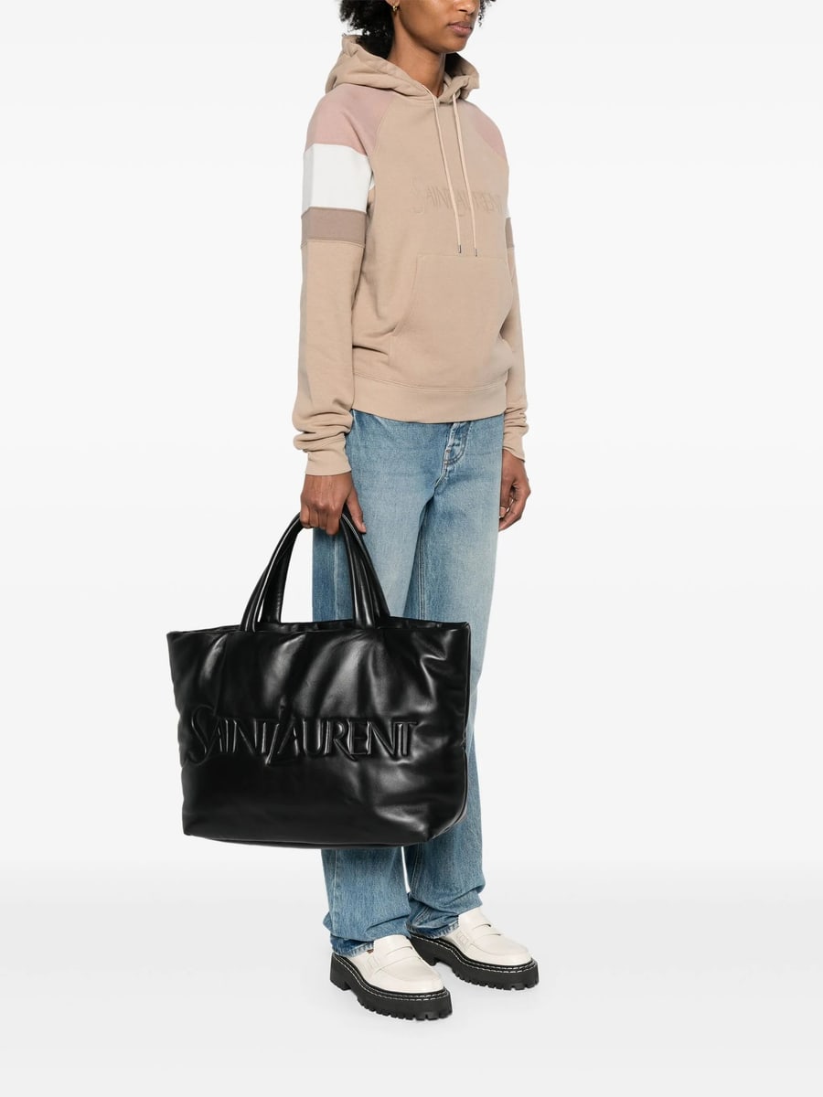 Saint Laurent Saint Laurent Logo-debossed Leather Tote Bag, view 5