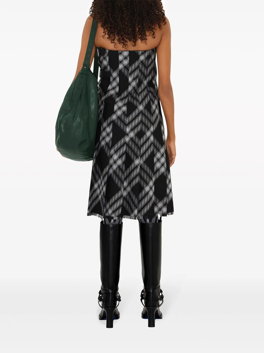 Burberry Burberry Checked Wrap Minidress, view 4
