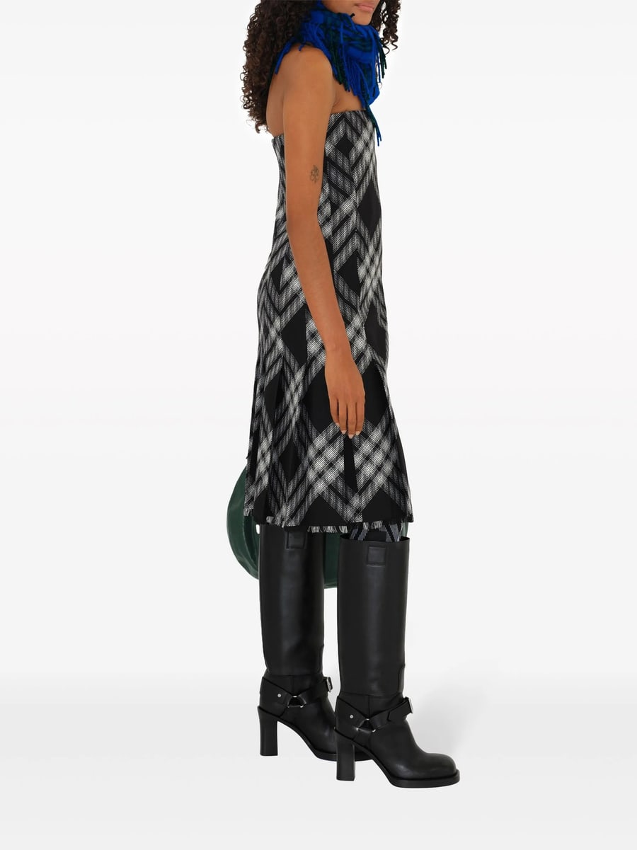 Burberry Burberry Checked Wrap Minidress, view 5