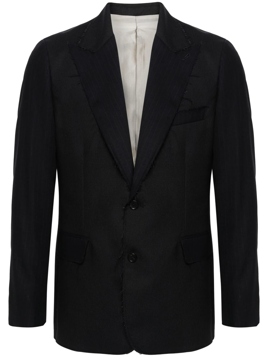 Eraldo Eraldo Frayed Pinstriped Wool Blazer