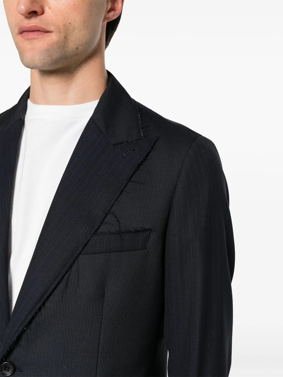 Eraldo Eraldo Frayed Pinstriped Wool Blazer, view 3