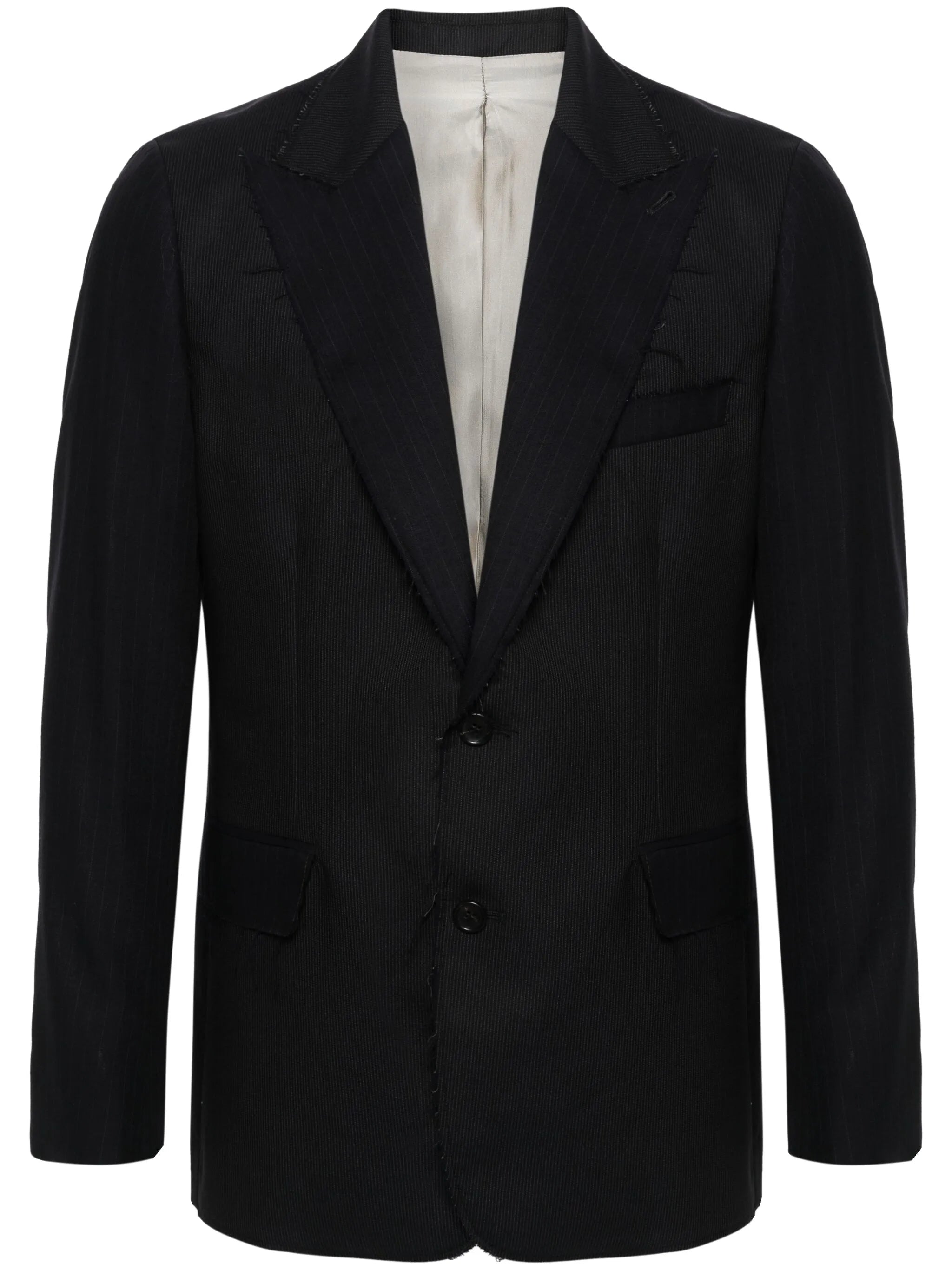 Eraldo Eraldo Frayed Pinstriped Wool Blazer