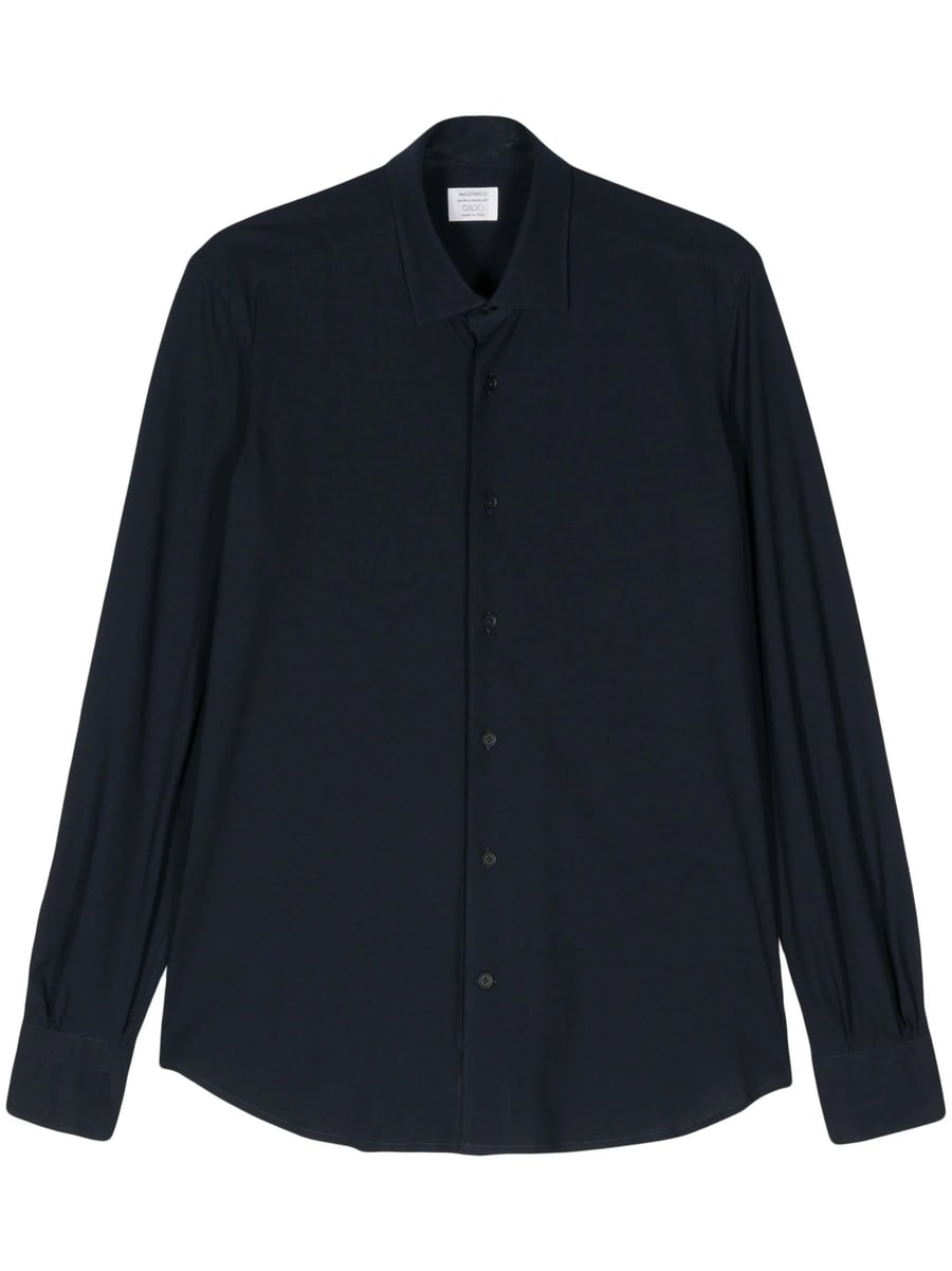 Mazzarelli Mazzarelli Tonal Stitching Cotton Shirt