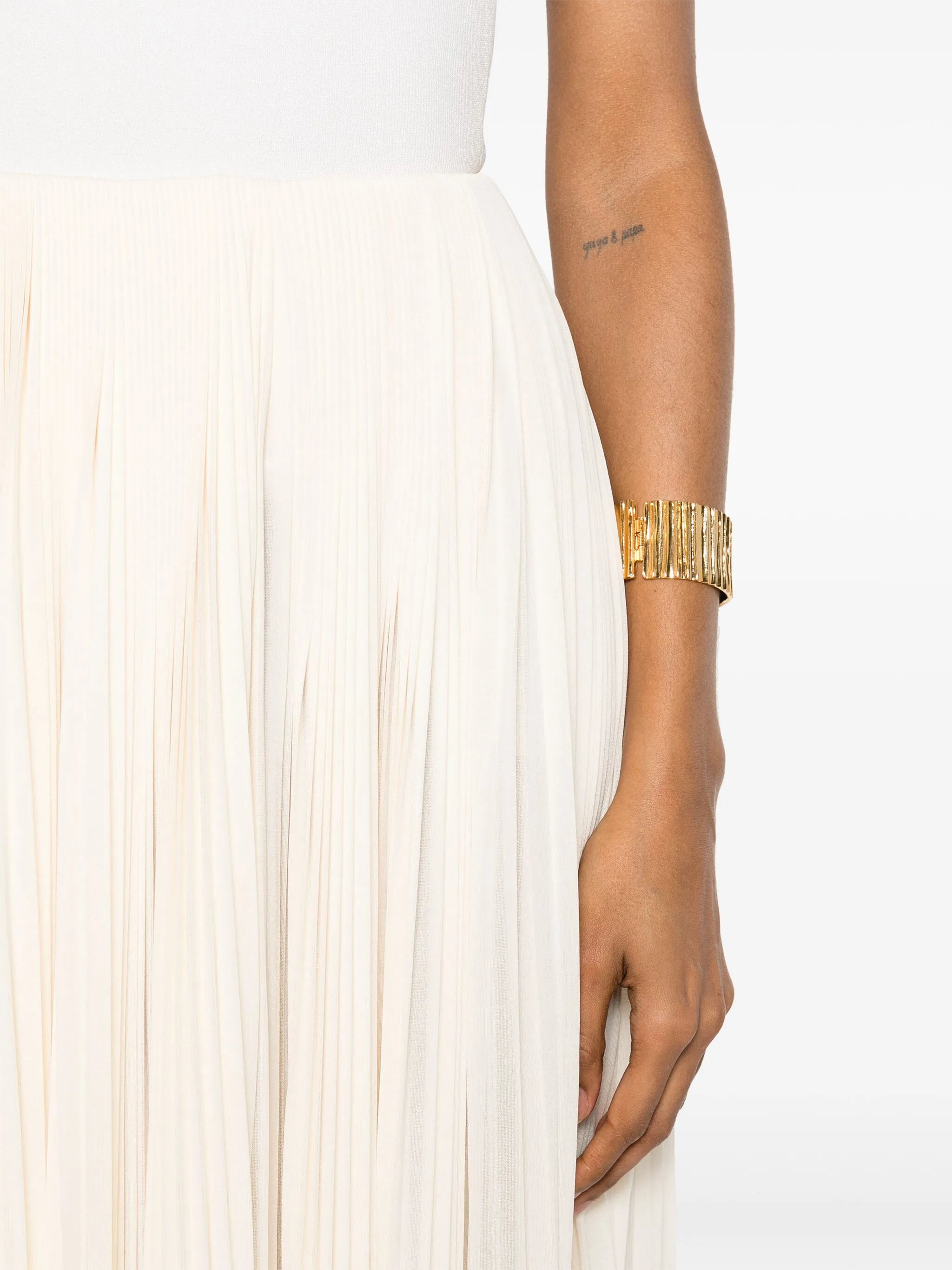 Saint Laurent Saint Laurent Pleated Maxi Skirt, view 2