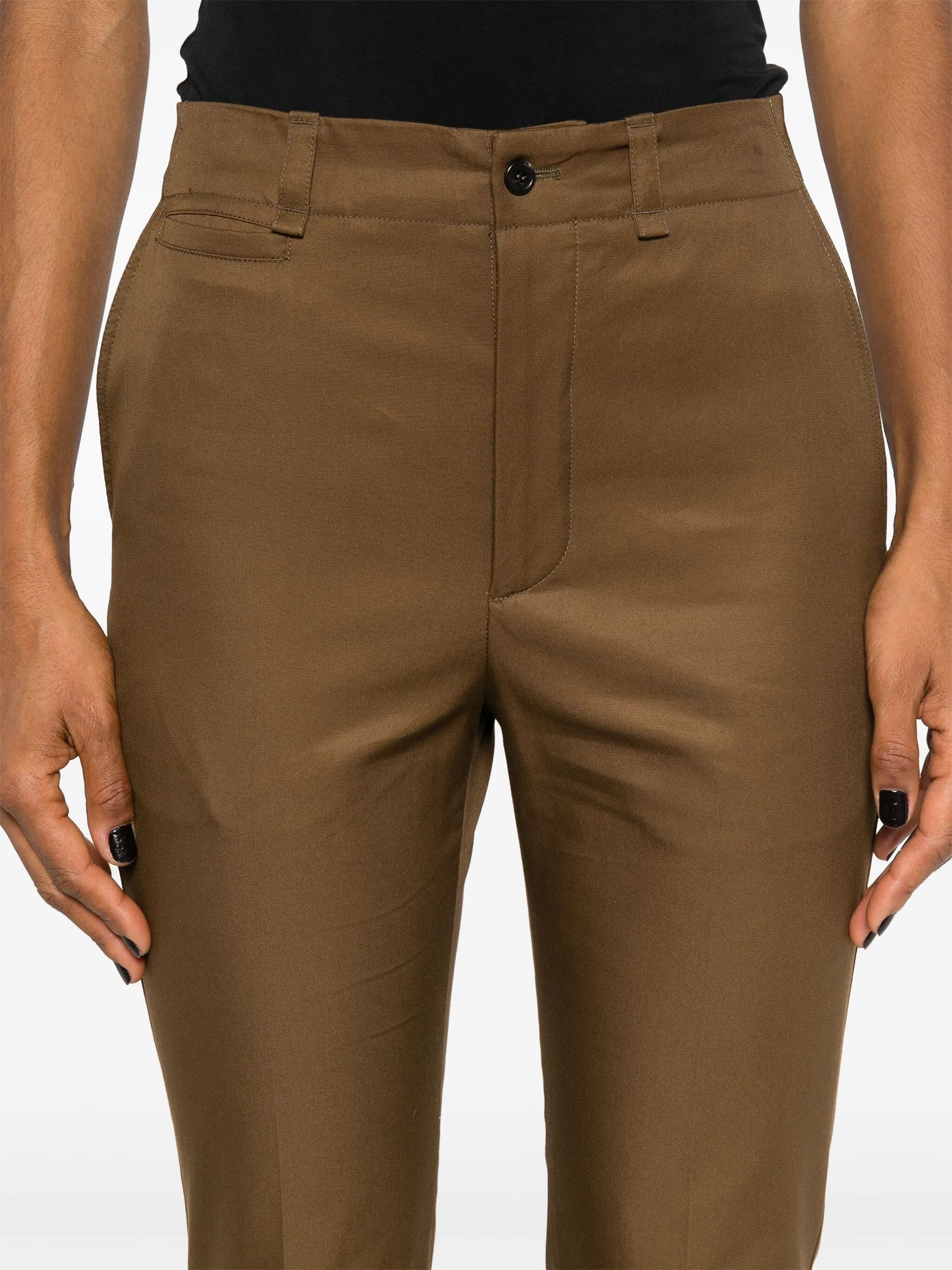Saint Laurent Saint Laurent Brown Tailored Trousers, view 2