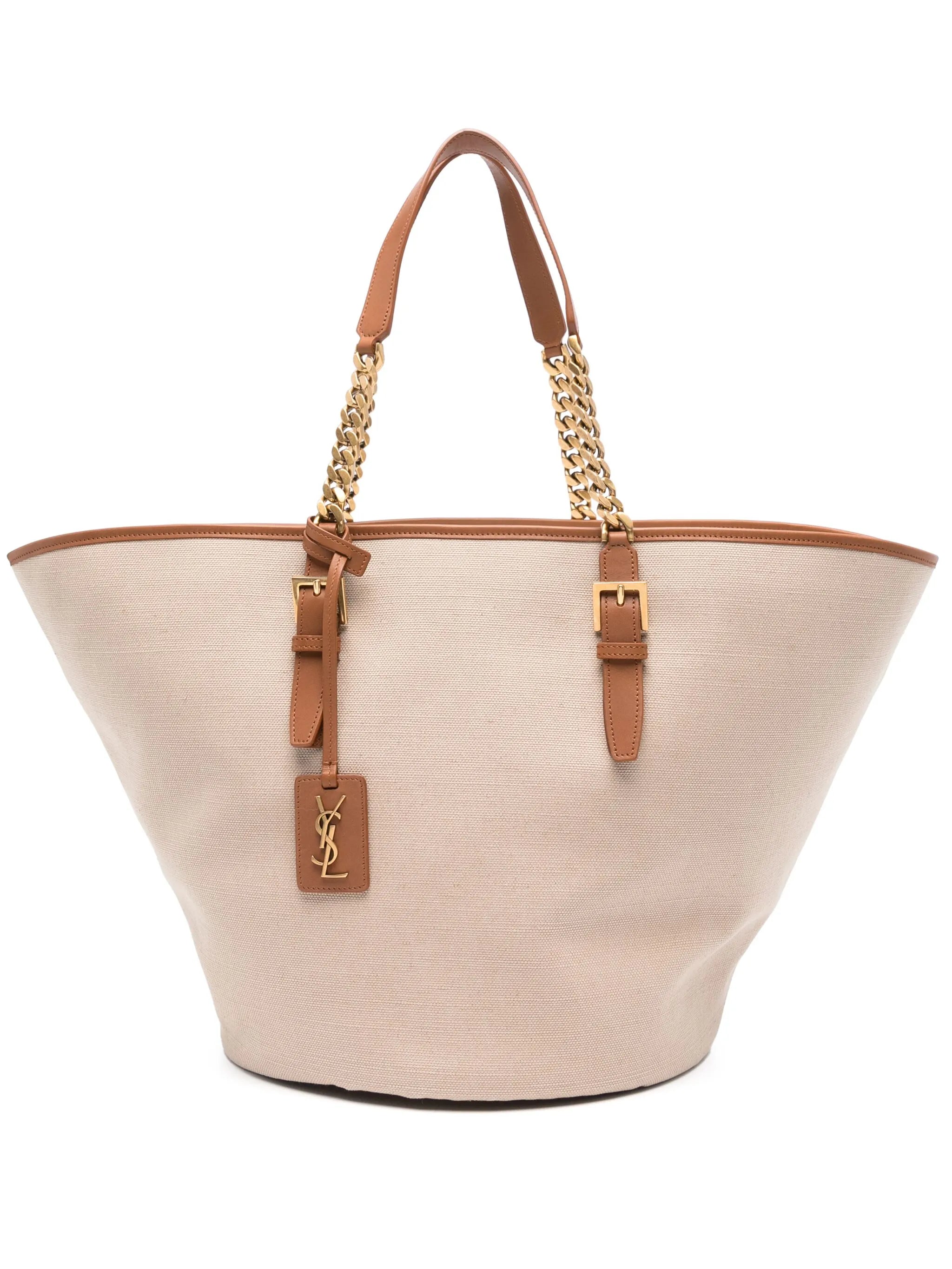 Saint Laurent Saint Laurent Cassandre-tag Canvas Tote Bag