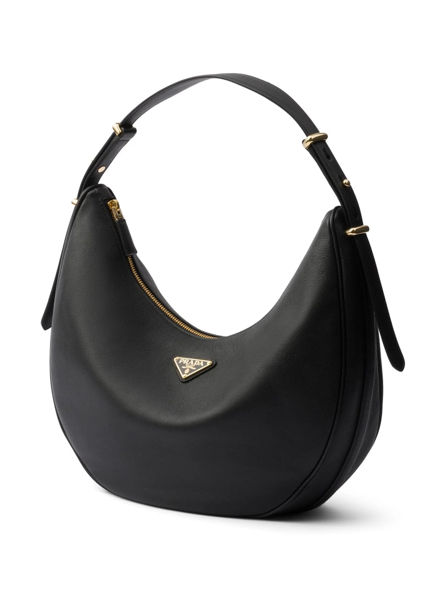 Prada Prada Large Logo-plaque Leather Shoulder Bag, view 3
