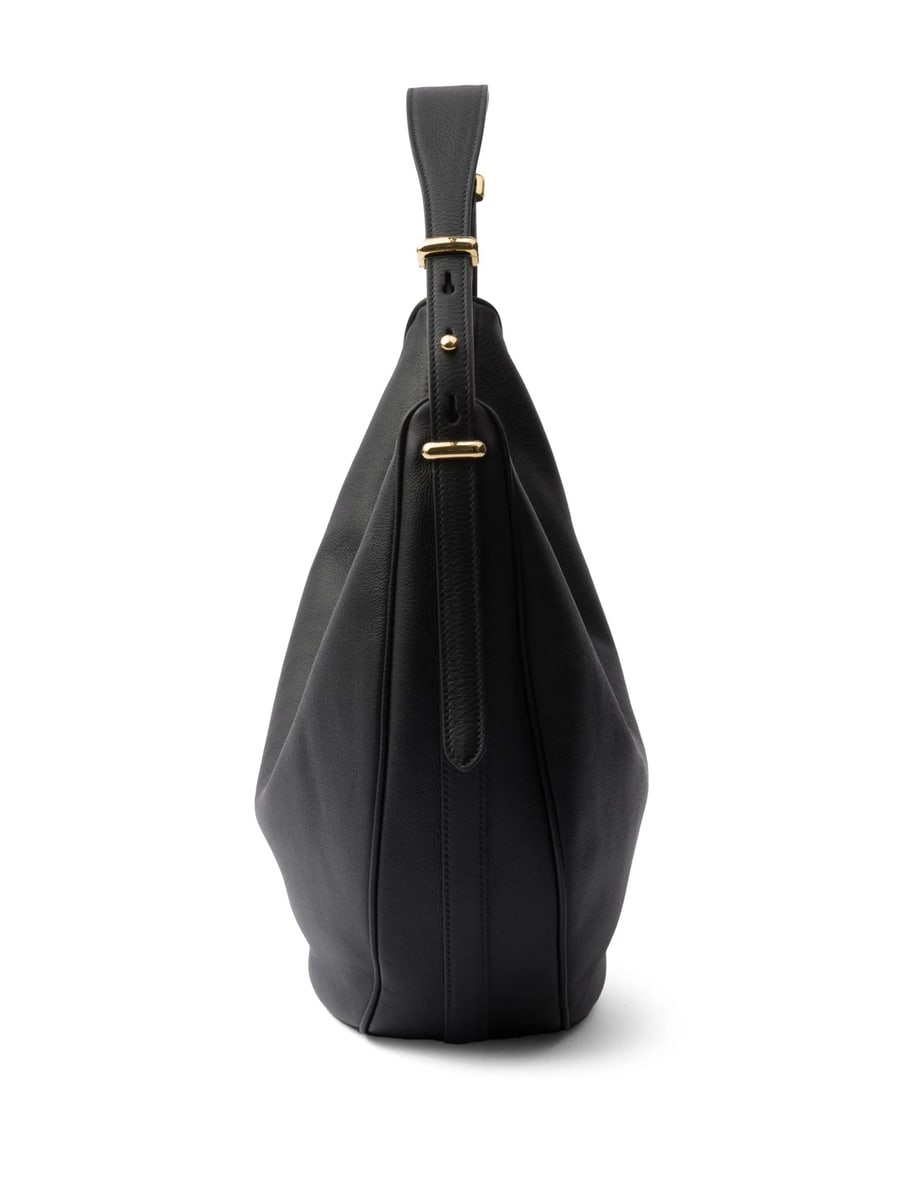 Prada Prada Large Logo-plaque Leather Shoulder Bag, view 4