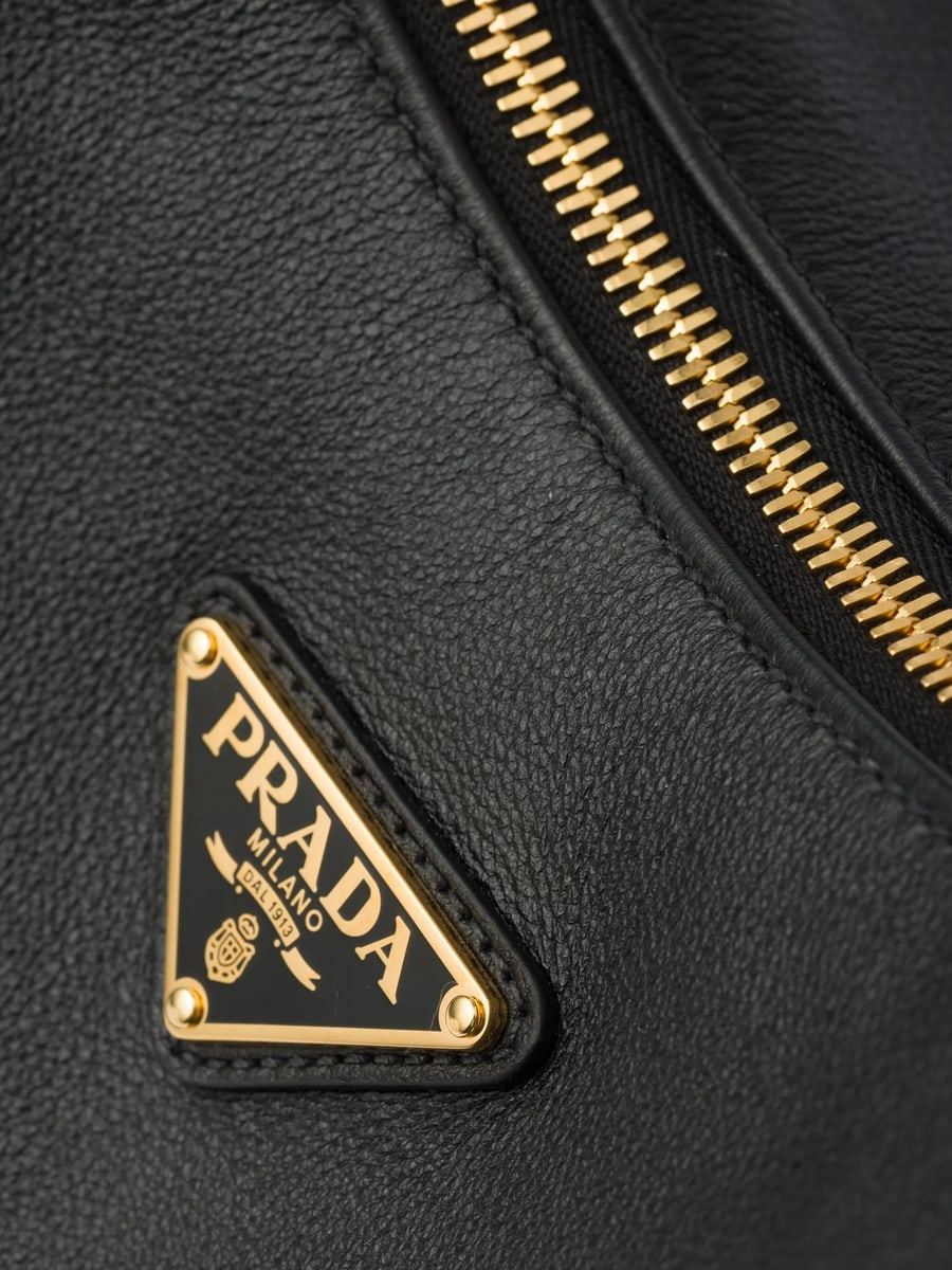 Prada Prada Large Logo-plaque Leather Shoulder Bag, view 5