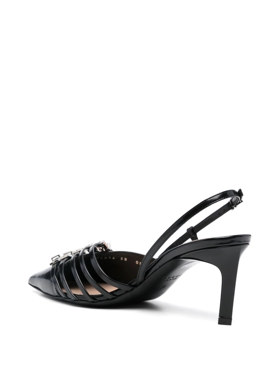 Gucci Gucci 65mm Leather Slingback Pumps, view 3