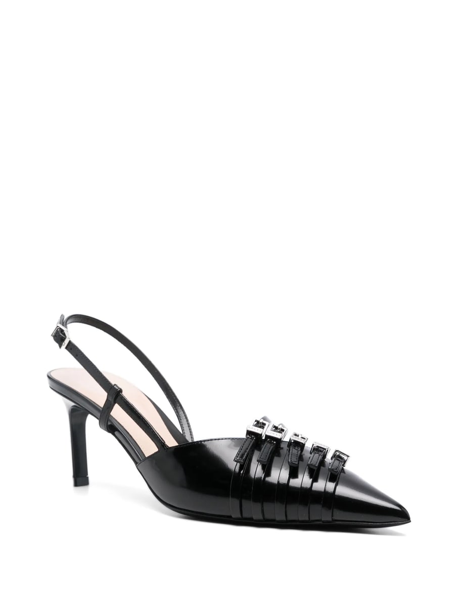 Gucci Gucci 65mm Leather Slingback Pumps, view 4