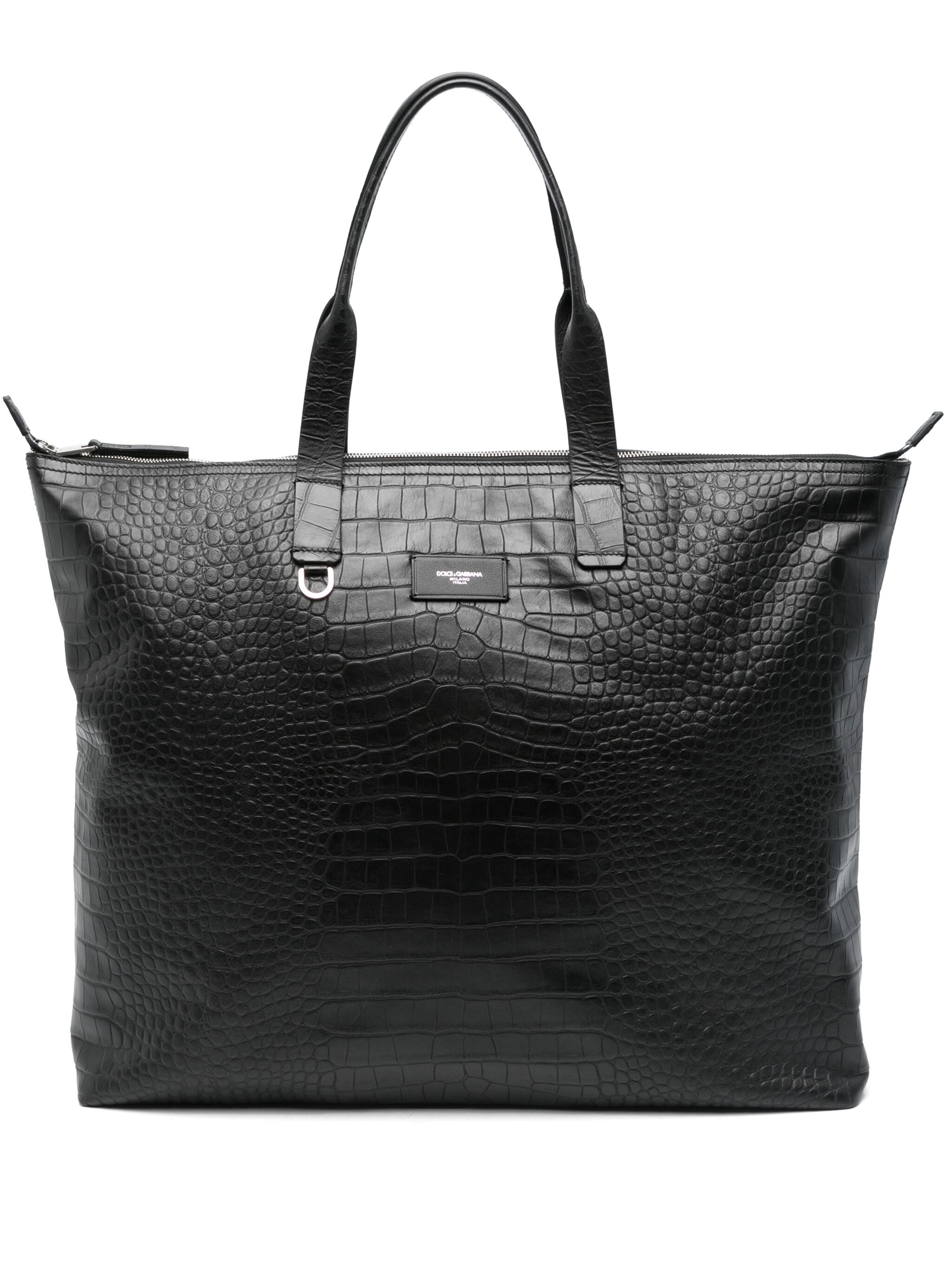 Dolce & Gabbana Dolce & Gabbana Large Crocodile-embossed Leather Tote Bag