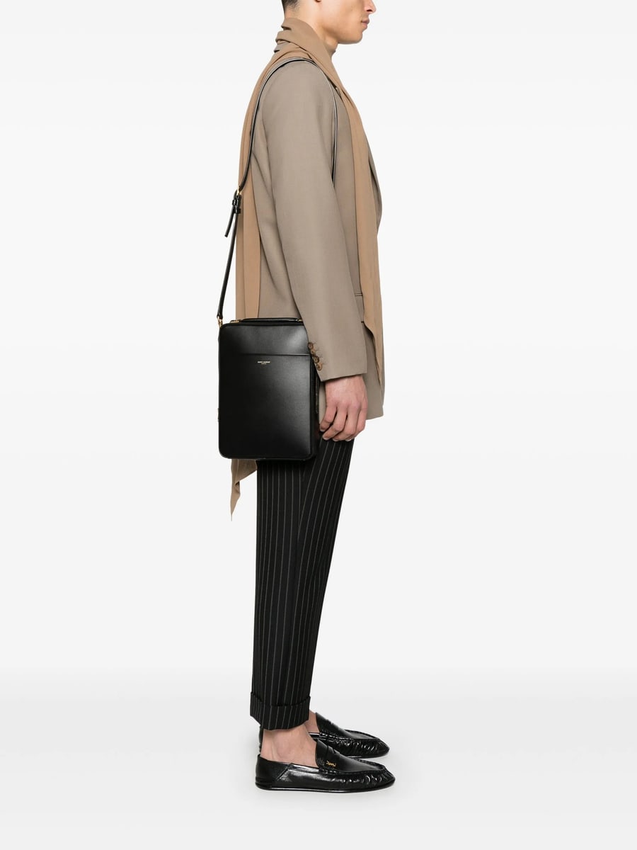 Saint Laurent Saint Laurent Leather Messenger Bag, view 5