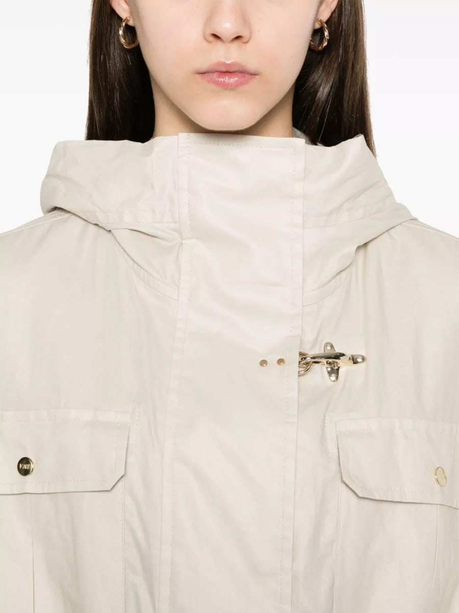 Fay Parka in misto lino e cotone, view 2