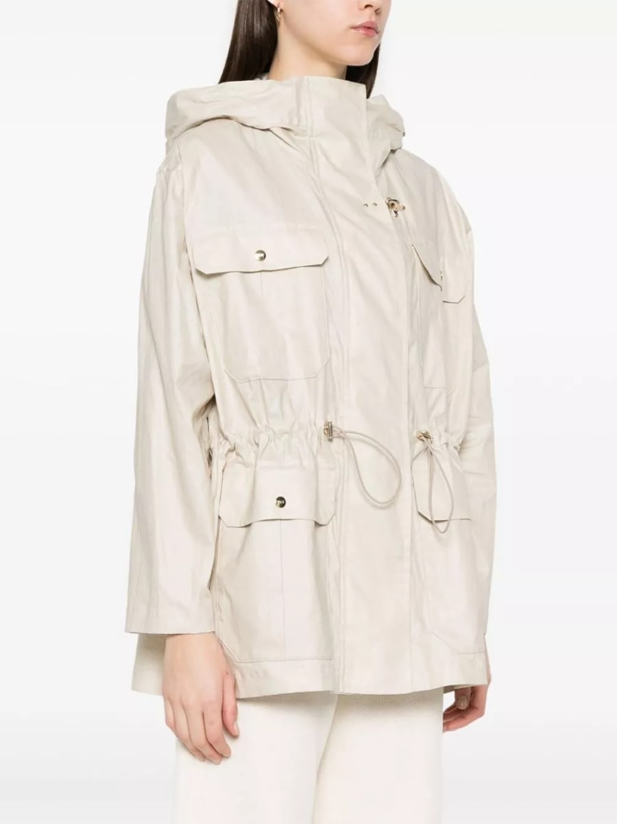 Fay Parka in misto lino e cotone, view 4