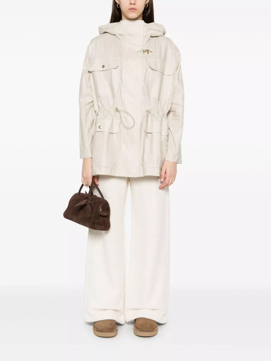 Fay Parka in misto lino e cotone, view 5