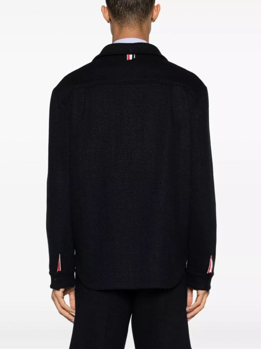 Thom Browne Camicia oversize a spina di pesce, view 2