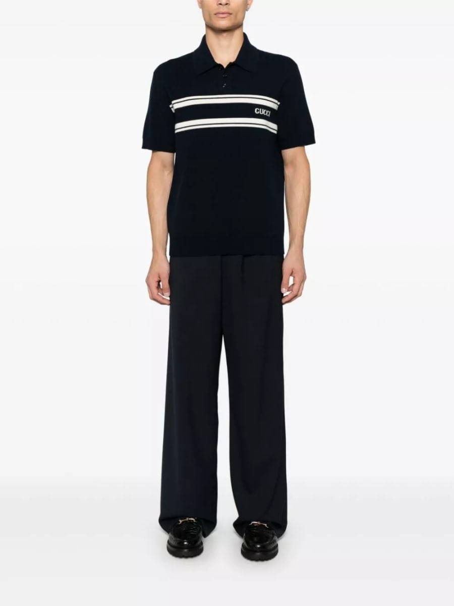 Gucci La polo in cotone con logo, view 4