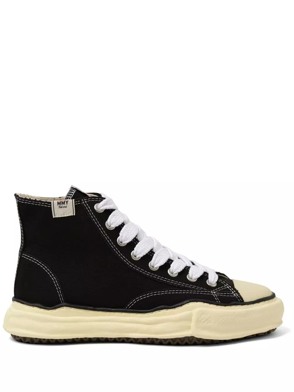 Mihara yasuhiro Sneaker High-Top originale in tela con suola colore vintage