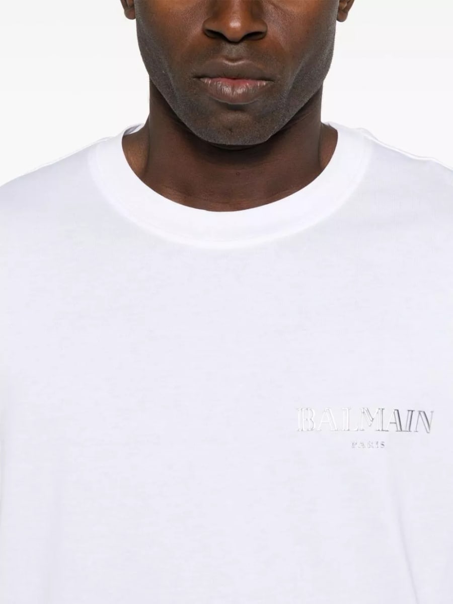 Balmain T-shirt in cotone slim fit, view 4