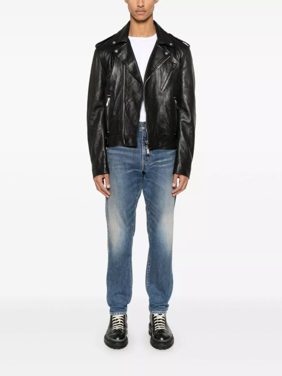 Alexander McQueen Giacca in Pelle, view 4
