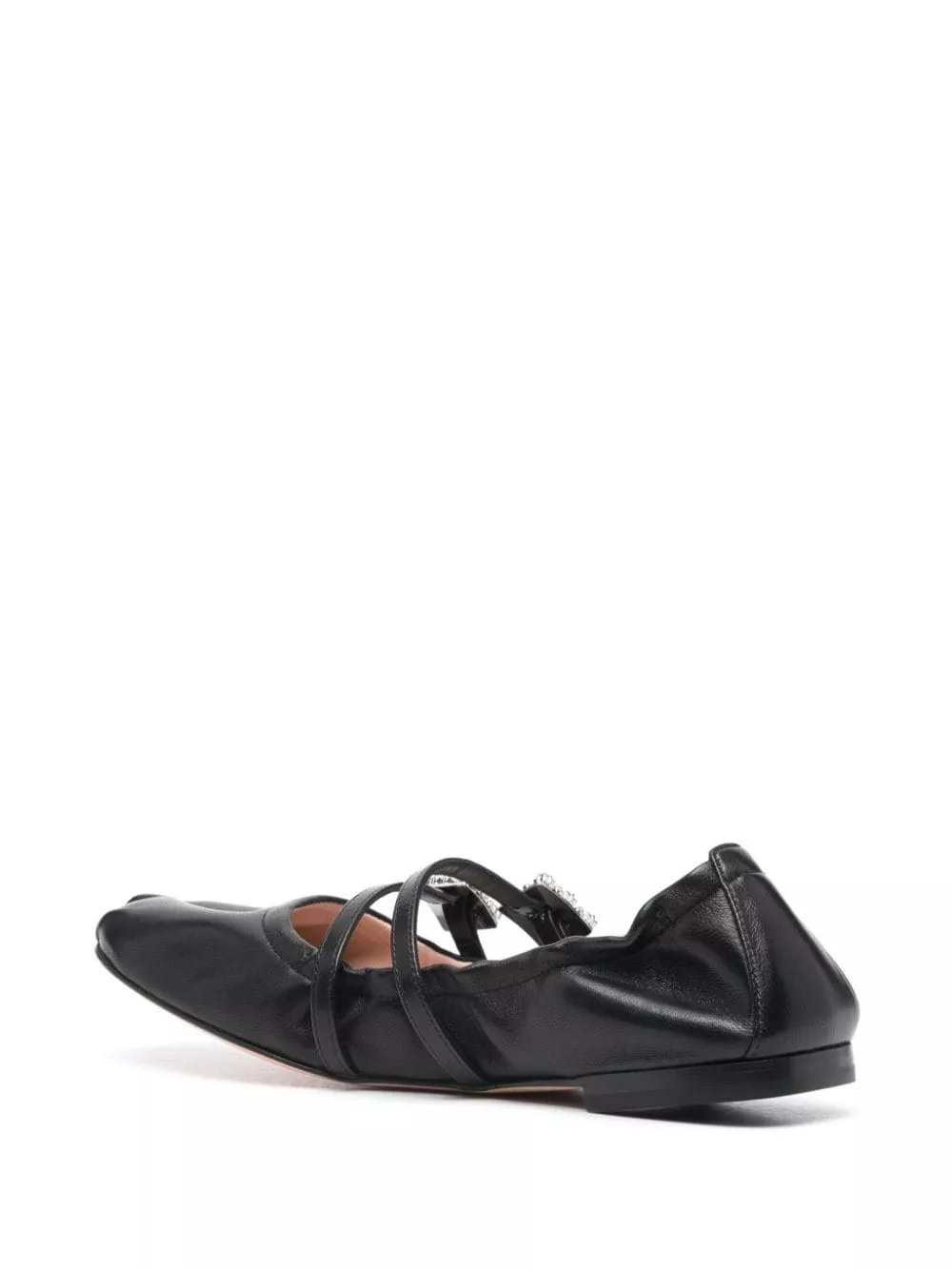 Roger Vivier Ballerine in pelle con strass Mini Strap, view 2