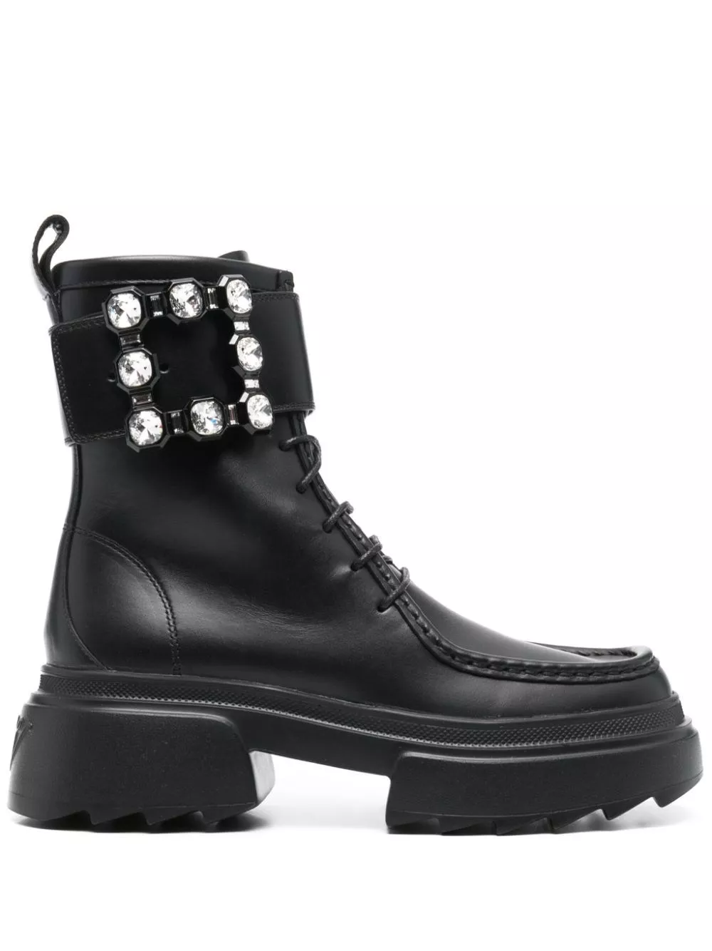 Roger Vivier Stivali in pelle con fibbia Strass Wallaviv