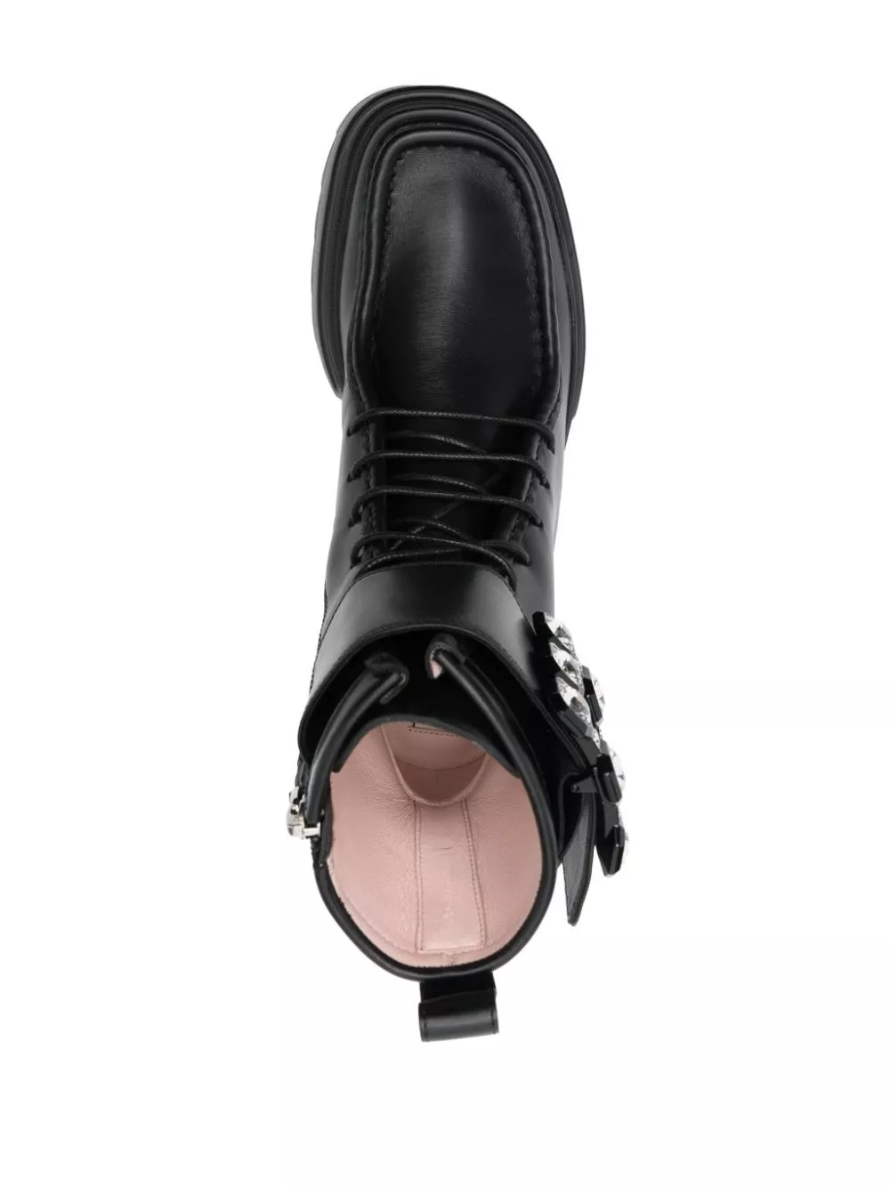 Roger Vivier Stivali in pelle con fibbia Strass Wallaviv, view 2